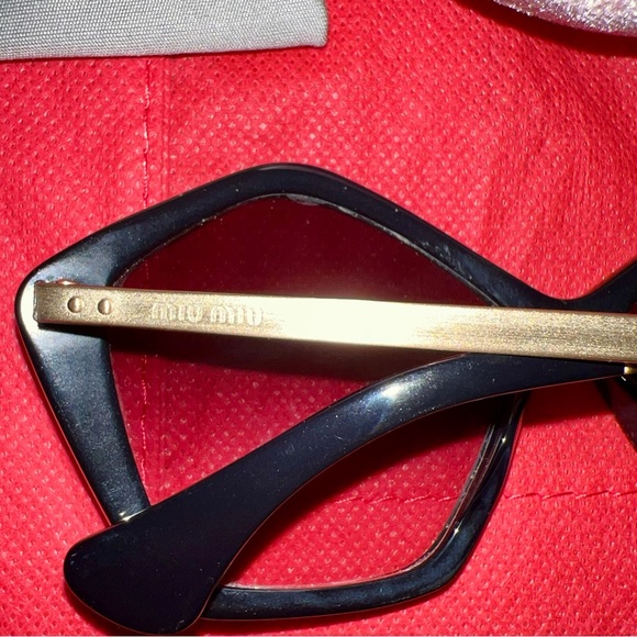 MIU MIU Pentagon SMU 11N 57014 1AB0A7 Black Gold / Grey Gradient Sunglasses Wmns - Picture 5 of 16